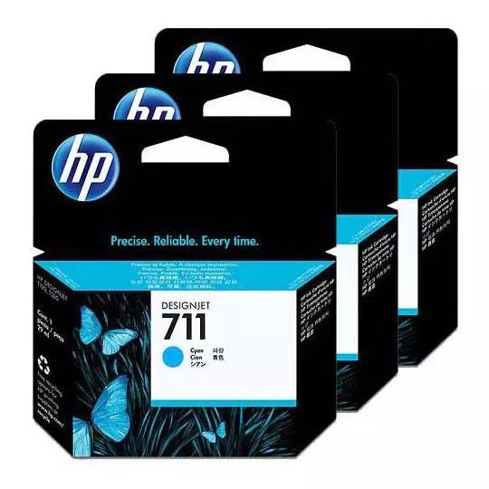 [HP-TIN-CZ134A] CART. TINTA HP 711 CYAN PACK 3 / HEWLETT PACKARD