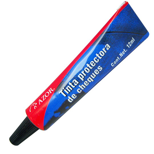 TINTA PROTECTORA DE CHEQUES AZUL / AZOR