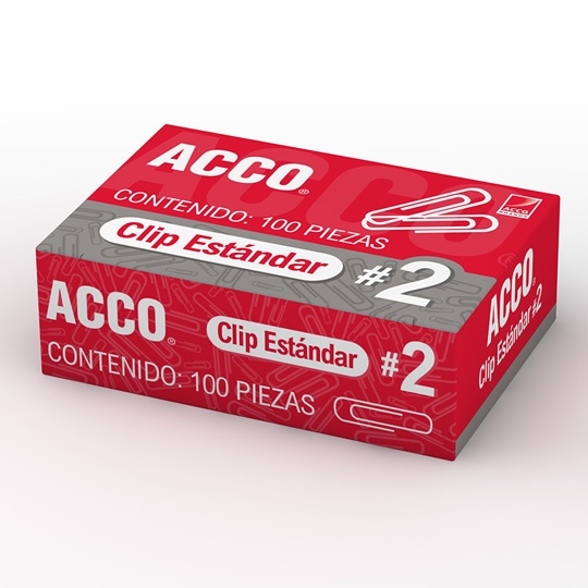 CLIP ESTANDAR NUMERO 2 ACCO CAJA CON 100 CLIPS / ACCO