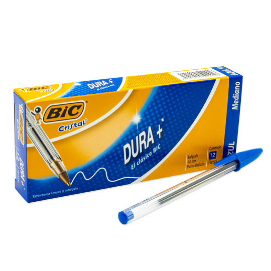PLUMA PUNTO MEDIANO AZUL 12 PCS. / BIC