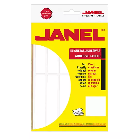 ETIQUETA BLANCA JANEL CLASICA NO. 20 CON280 ETIQUETAS DE 20X105MM / JANEL