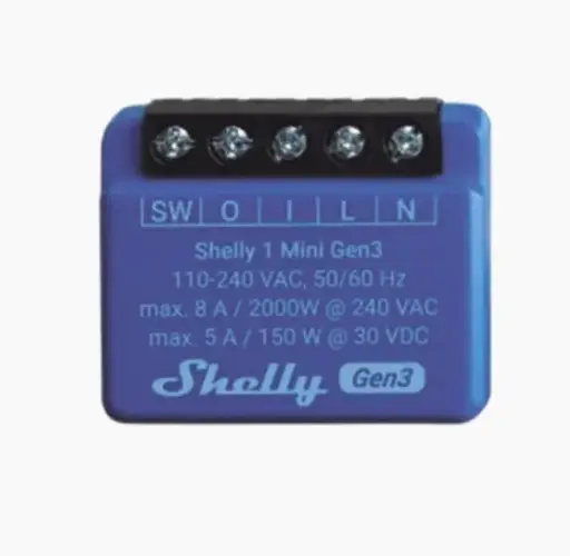 [SHELLY1MINIGEN3] MINI INTERRUPTOR INTELIGENTE 1 CANAL 8A / SHELLY