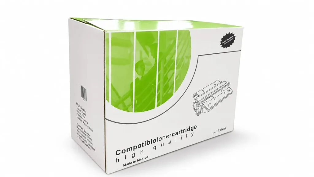 [3259] CAJA MEDIANA TONER VERDE / TRANS-FORMA CARTON