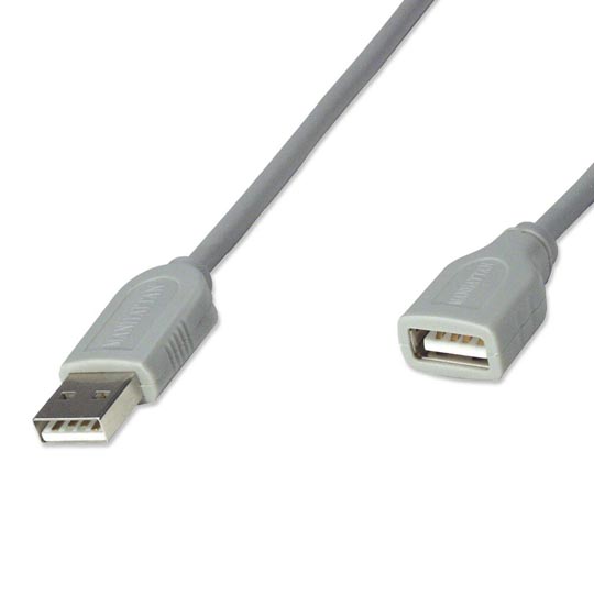 CABLE EXTENSION USB A-B V1.1, 4.5M GR / MANHATTAN