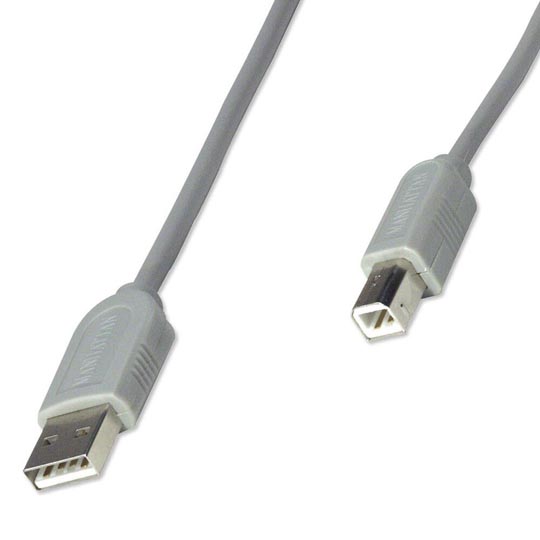 CABLE USB A-B V1.1, 1.8M GRIS / MANHATTAN **DESCONTINUADO**