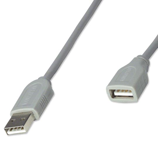 CABLE EXTENSION USB A-B V1.1, 3M GRIS / MANHATTAN