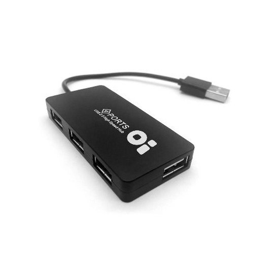 HUB USB V2.0 DE 4 PUERTOS BASICO NEGR / BROBOTIX