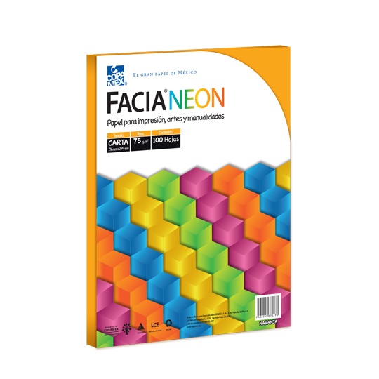 PAPEL FACIA NEON NARANJA / COPAMEX