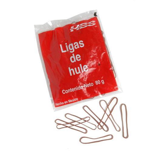 LIGAS DE HULE NATURAL HERCULES NO. 18 COLOR BEIGE 1 BOLSA CON 80 GR / GENERICO