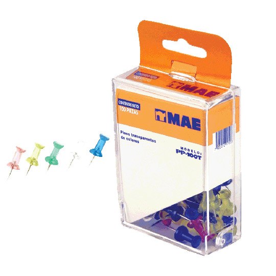 PINES TRANSPARENTES DE COLORES / MAE