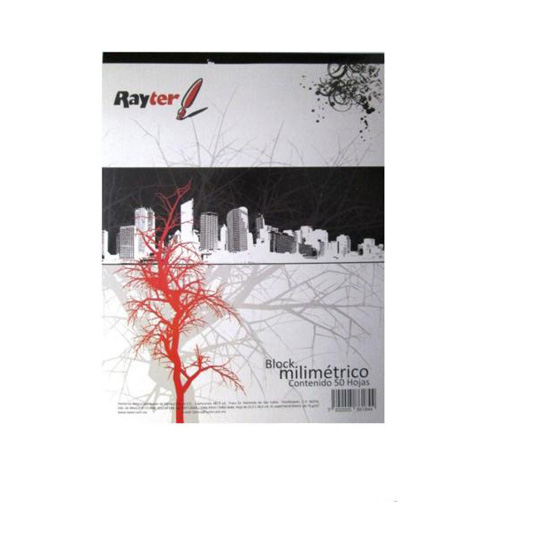 BLOCK MILIMÉTRICO TAMAÑO CARTA 50 HOJAS / RAYTER