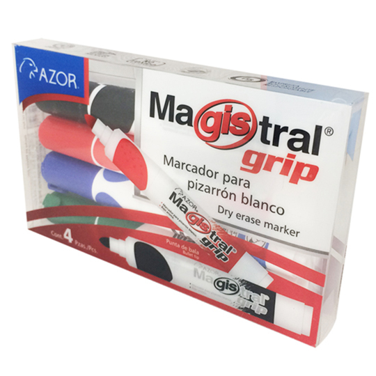 MARCADOR MAGISTRAL GRIP SURT. C/4 / AZOR