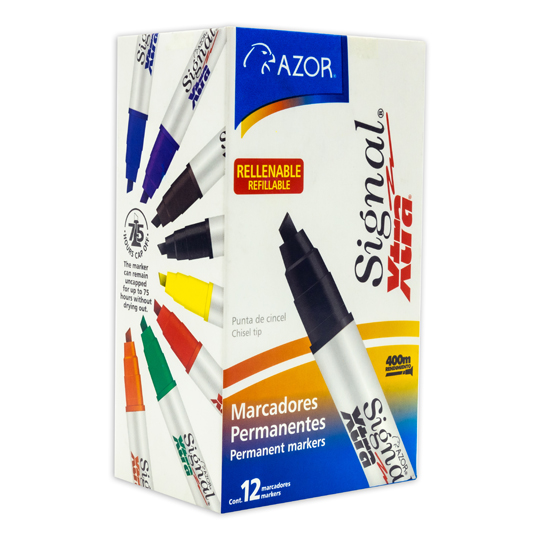 MARCADOR SIGNAL XTRA NEGRO C/12 / AZOR