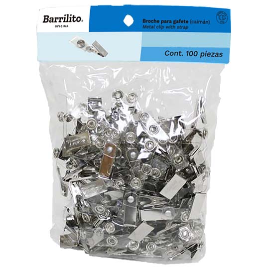BROCHE METALICO TIPO CAIMAN / BARRILITO