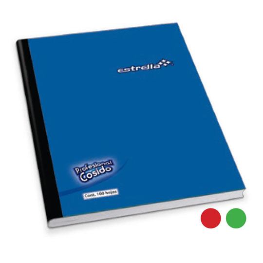 CUADERNO COSIDO PROFESIONAL DE CUADRO CHICO 100 HOJAS / ESTRELLA