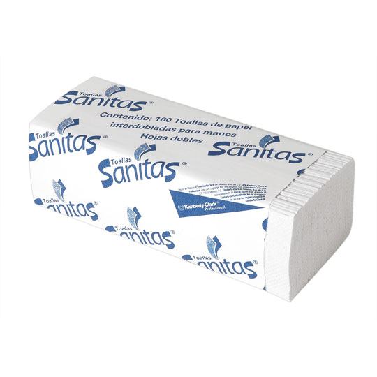 TOALLA INTERDOBLADA DE 100 HOJAS SANITAS / KIMBERLY-CLARK