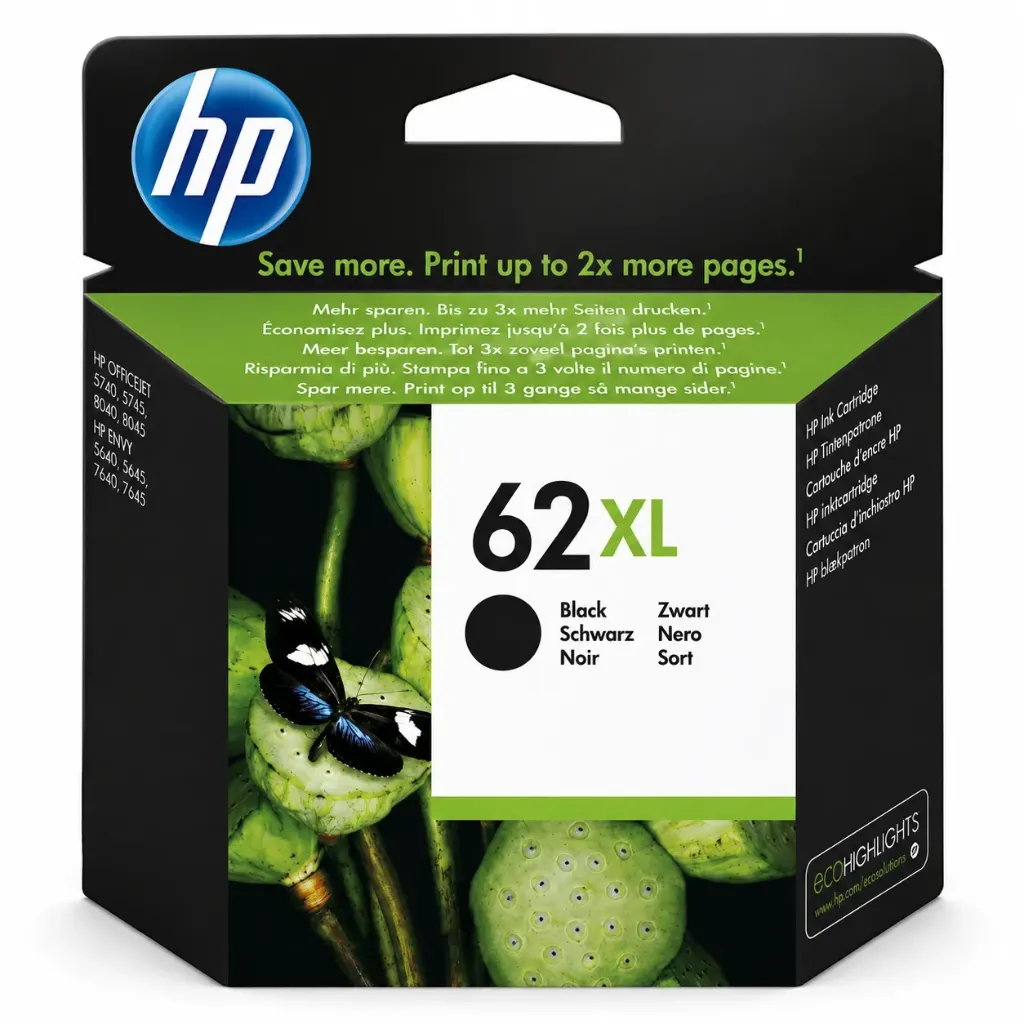 [HP-TIN-C2P05AL] CART. TINTA HP 62 XL NEGRO / HEWLETT PACKARD