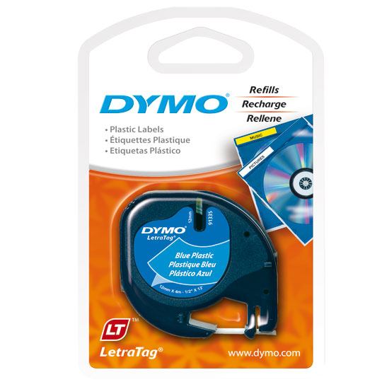 [BER-CNT-13335] CINTA P/ROTULADOR IMPRIME NEGRO C/FONDO AZUL  12MM. X 4MTS. / DYMO **DESCONTINUADO**