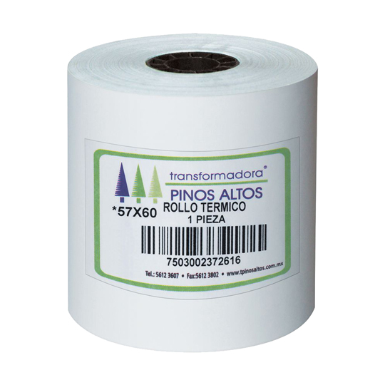 ROLLO TERMICO 57X60 MTS. CAJA CON 50 PIEZAS