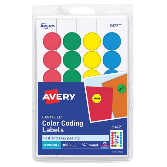 [AVE-ETI-5472] ETIQUETA REDONDA COLORES / AVERY