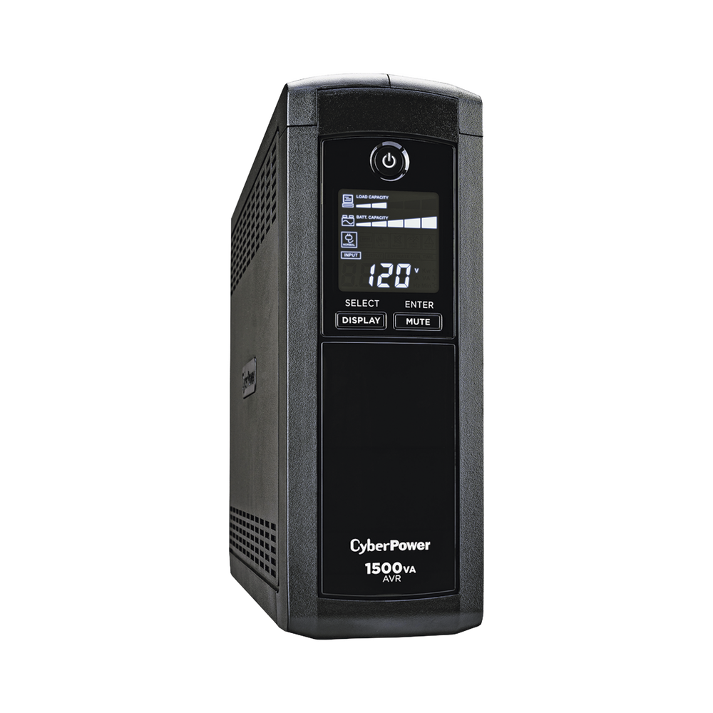 [CP1500AVRLCD] UPS DE 1500 VA/900 W, TOPOLOGÍA LÍNEA INTERACTIVA, ENTRADA 120 VCA NEMA 5-15P, TIPO MINI TORRE, CON 12 TOMAS NEMA 5-15R / CYBERPOWER