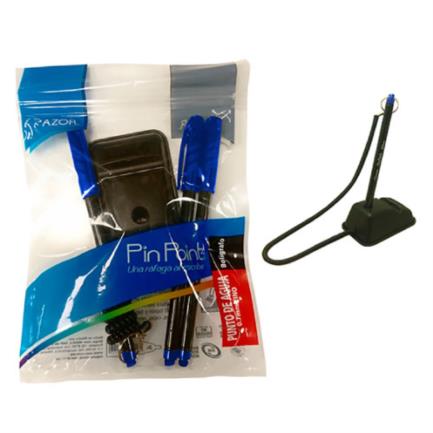 [AZO-BOL-6806AZU] PLUMA CON BASE AZUL INCLUYE 3 PLUMAS / AZOR