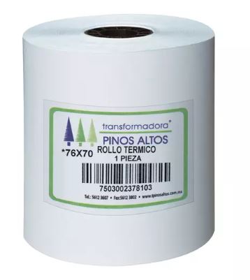 [PIN-ROL-RT7670] ROLLO TERMICO 76X70 MTS. CAJA CON 50 PIEZAS / PINOS ALTOS