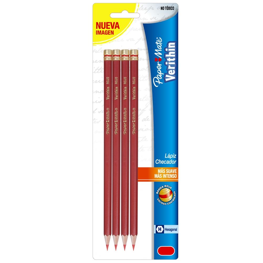 [BER-LAP-104001] LAPIZ VERITHIN ROJO 4 PCS. / PAPER MATE