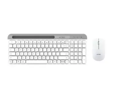 KIT DE TECLADO Y MOUSE INALAMBRICOS BLANCO / ACTECK