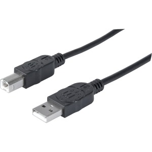 [IC-CO-337779] CABLE USB A-B V2, 5M NEGRO / MANHATTAN