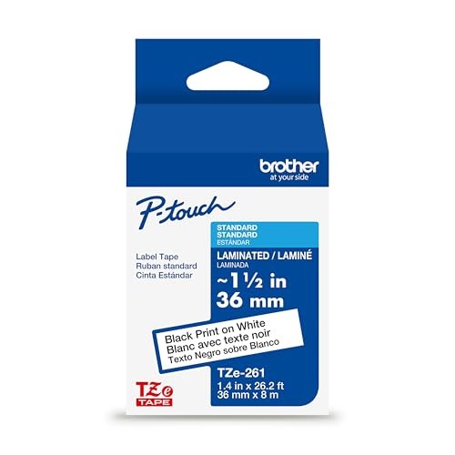 [BRO-CIN-TZE261G] CINTA P/ROTULADOR IMPRIME NEGRO C/FONDO BLANCO 36MM. X 8MTS. / BROTHER