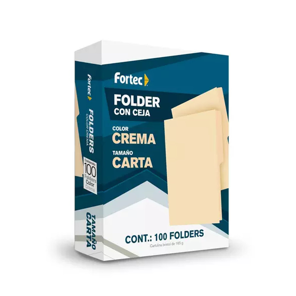 [FTC-FOL-FCC21] FOLDER CARTA MANILA 100 PIEZAS / FORTEC