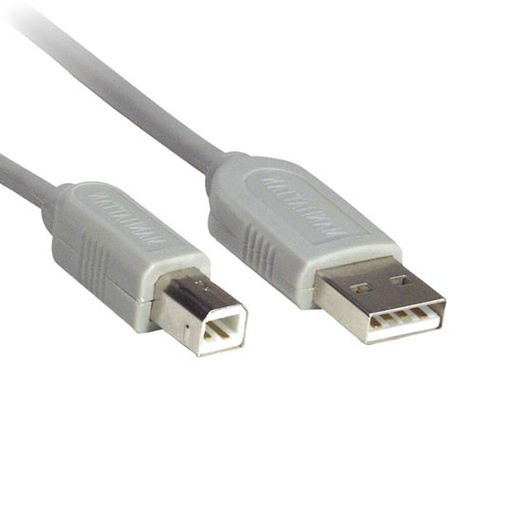 [341028] CABLE USB A-B V1.1, 4.5M GRIS / MANHATTAN