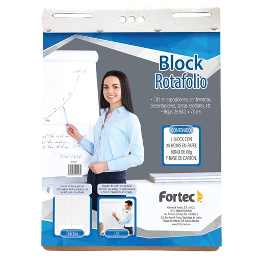 [FTC-BLK-RT64] BLOCK ROTAFOLIO DE CUADRO GRANDE 25 HOJAS / FORTEC