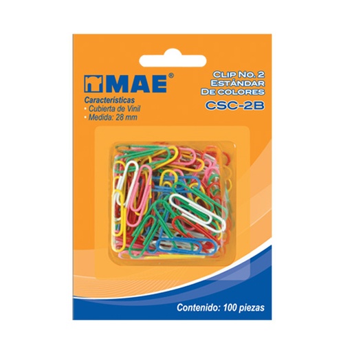 [MAE-CLI-CSC2B] CLIP ESTÁNDAR NO.2 VARIOS COLORES / MAE