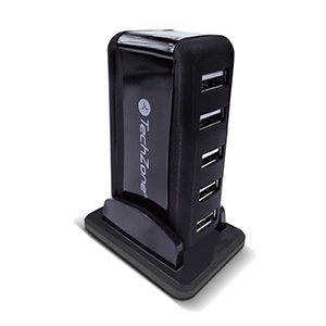 [F37001N] HUB USB V2.0 DE 7 PUERTOS NEGR / TECHZONE