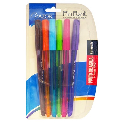 [AZO-BOL-6816S] PLUMA PUNTO DE AGUJA 6 PCS. / AZOR