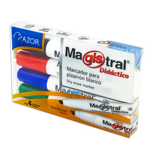 [AZO-MAR-8354] MARCADOR MAGISTRAL DIDACTICO SURT. C/4 / AZOR