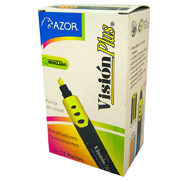 [AZO-MAR-2600AM] RESALTADOR VISION PLUS AMARILLO C/12 / AZOR