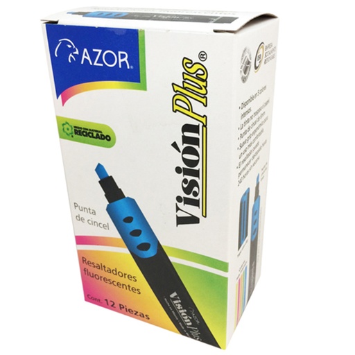 [AZO-MAR-2600AZ] RESALTADOR VISION PLUS AZUL C/12 / AZOR