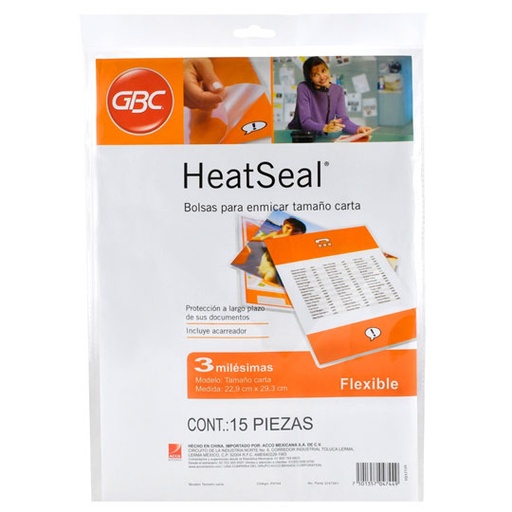 [GBC-MIC-P4744] MICA TERMICA CARTA FLEXIBLE 15 PZS. / GBC