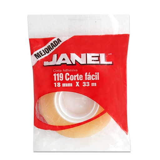 [JAN-ADS-11918X3] CINTA ADHESIVA TRANSP JANEL 18X33 PZA / JANEL
