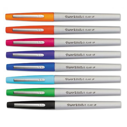[BER-PLU-47557] PLUMONES FLAIR CON 8 PIEZAS  / PAPER MATE