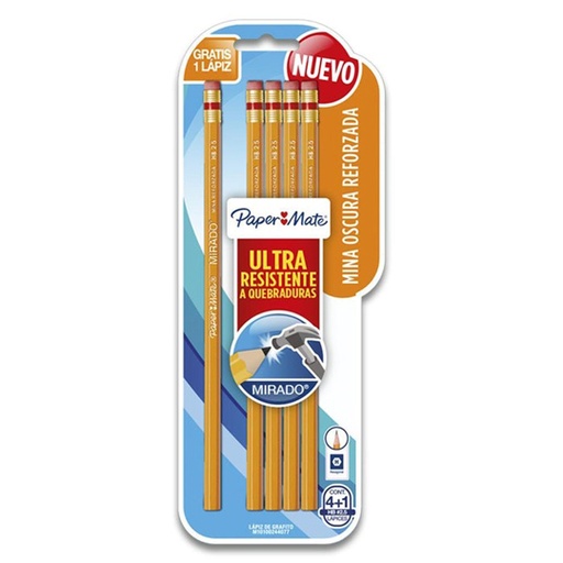 [BER-LAP-0244077] LAPIZ MIRADO NO 2.5 HEXAGONAL 4 PZ / PAPER MATE