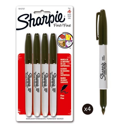[BER-MAR-SHARP4N] PLUMON FINO NEGRO 4 PZS / SHARPIE