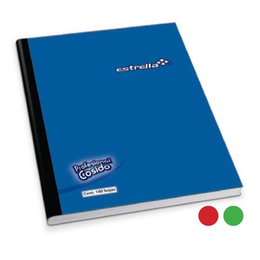 [EST-CUA-542] CUADERNO COSIDO PROFESIONAL DE CUADRO CHICO 100 HOJAS / ESTRELLA