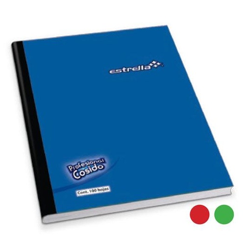 [EST-CUA-541] CUADERNO COSIDO PROFESIONAL DE RAYA 100 HOJAS / ESTRELLA