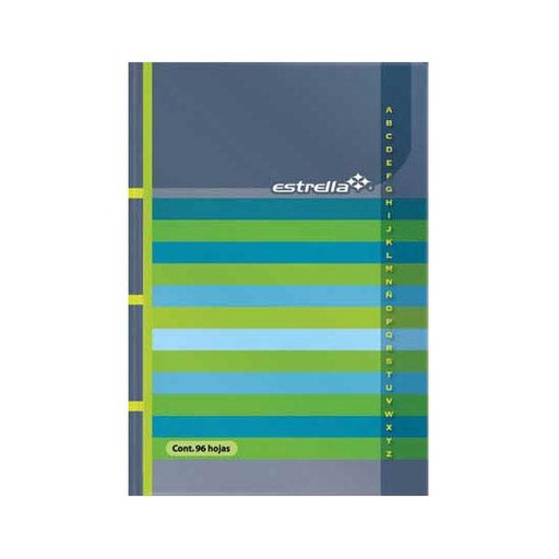 [EST-CUA-210] LIBRETA DE PASTA DURA FORMA FRANCESA DE RAYA 96 HOJAS / ESTRELLA