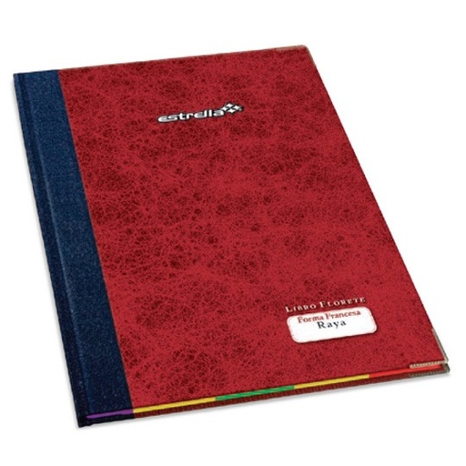 [EST-CUA-100] LIBRO FLORETE FORMA FRANCESA DE RAYA 240 HOJAS / ESTRELLA
