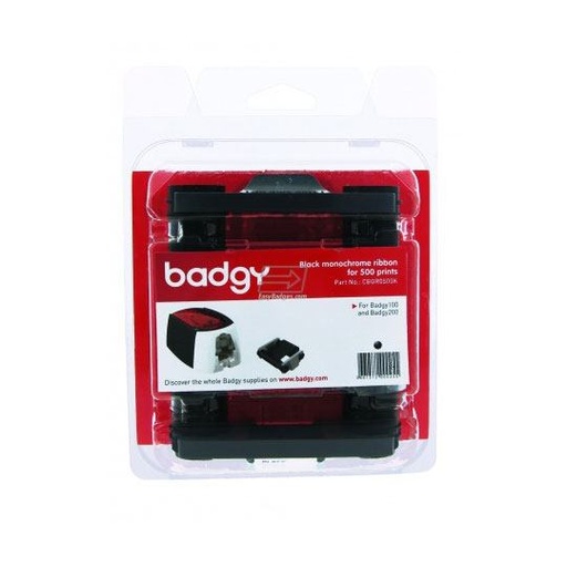[BAD-CON-R0500K] CINTA BADGY 100 COLOR NEGRO 500 IMPRESIONES / BADGY